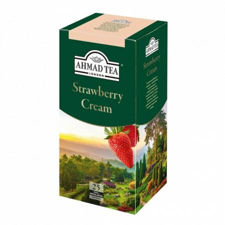 Чай Ahmad "Strawberry Cream", черный с клубникой, 25 пакетиков