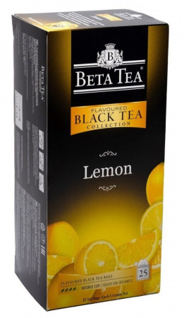 Чай Beta Tea "Лимон", чёрный ароматизированный , 25 пакетиков