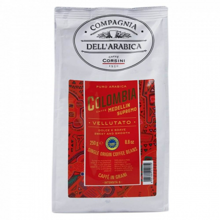 Кофе Compagnia Dell`arabica "Colombia Medellin Supremo", в зёрнах, 250 гр