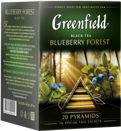 Чай Greenfield "Blueberry Forest", черный с добавками, 20 пирамидок