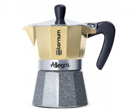 Гейзерная кофеварка Aeternum Allegra Petra Platino R, 5686, на 6 чашек, Bialetti