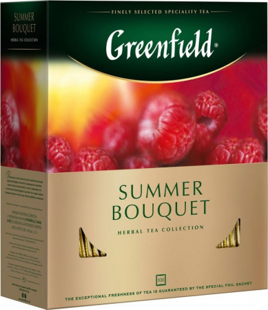 Чай Greenfield "Summer Bouquet", чайный напиток каркаде с добавками, 100 пакетиков