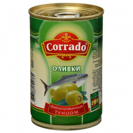 Консервы Corrado "Оливки фаршированные тунцом", 300 гр