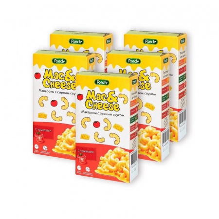 Макароны с сырным соусом Foody "Mac&Cheese", с томатами, 5 упаковок по 143 гр