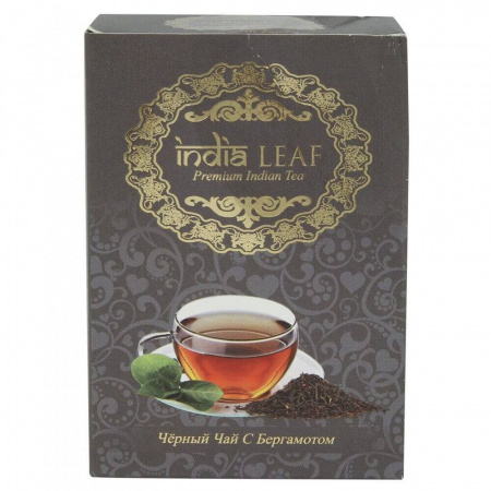 Чай India leaf "Чёрный с бергамотом", среднелистовой с добавками, 100 гр