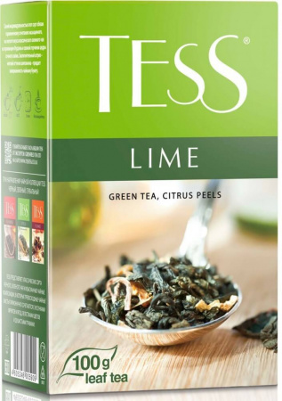 Чай Тess "Lime", зеленый листовой с добавками, 100 гр