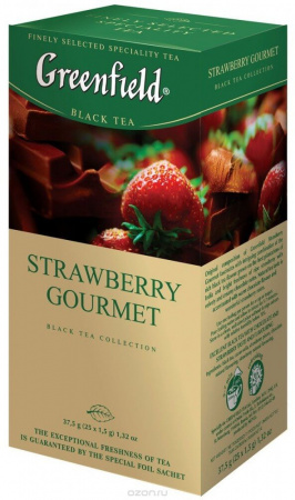 Чай Greenfield "Strawberry Gourmet", черный с добавками, 25 пакетиков