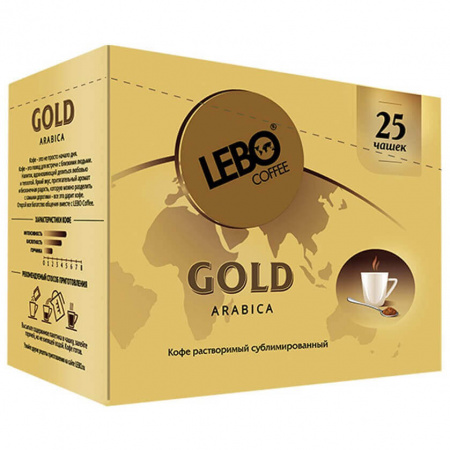 Кофе Lebo "Gold", растворимый, 25 пакетиков
