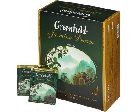 Чай зеленый Jasmine Dream, 100 пакетиков, Greenfield