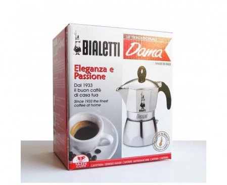 Гейзерная кофеварка DAMA на 3 чашки 150 мл, стальная, алюминий, Bialetti