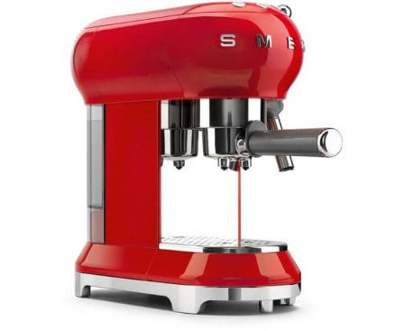 Кофемашина-эспрессо ECF01RDEU, красная, серия Стиль 50-х г.г., Smeg