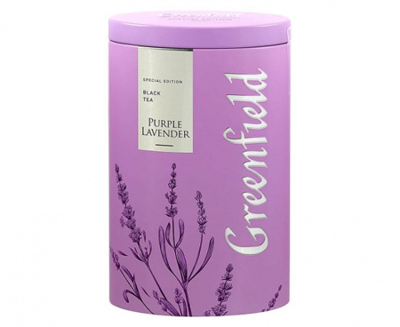 Чай черный листовой Purple Lavender, с лавандой и ароматом белого шоколада, 100 г, Greenfield