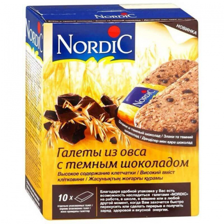 Галеты из овса Elovena Nordic "С темным шоколадом", 300 гр