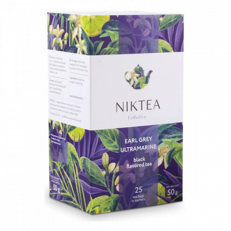 Чай Niktea "Earl Grey Ultramarine", черный с бергамотом, 25 пакетиков