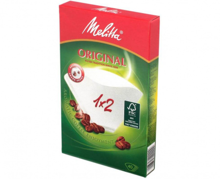 Фильтры бумажные для заваривания кофе Original, 1х2/40, белые, Melitta