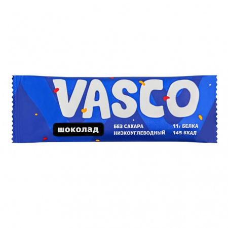 Протеиновый глазированный батончик Vasco "Шоколад", без сахара, 40 гр