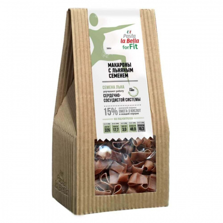 Макароны Pasta la Bella forFIT "С льняным семенем", 300 гр