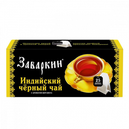 Чай Лисма "Заваркин", черный с бергамотом, 25 пакетиков