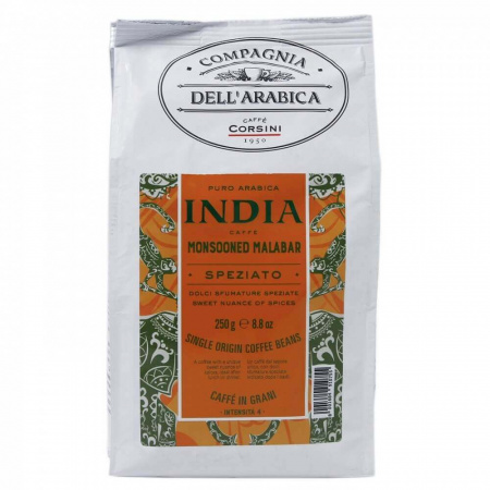 Кофе Compagnia Dell`arabica "India Monsooned Malabar", в зёрнах, 250 гр