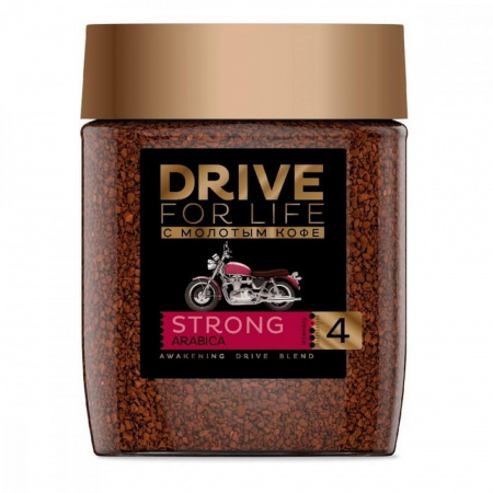 Кофе Drive for Life  "Strong", молотый в растворимом, 100 гр