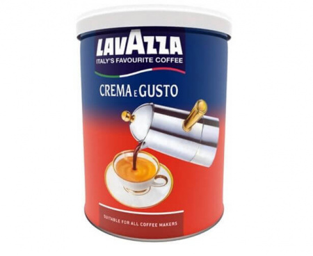 МОЛОТЫЙ КОФЕ CREMA GUSTO, ЖЕСТЯНАЯ БАНКА 250 Г, LAVAZZA