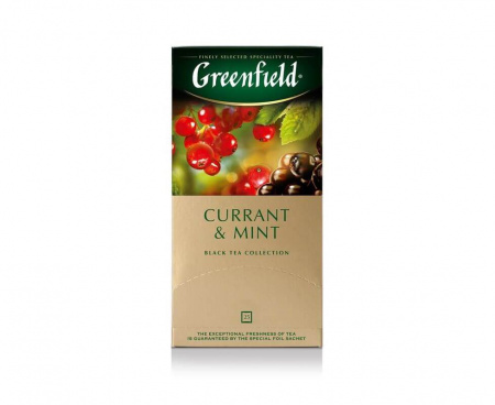Чай черный Currant and Mint, 25 пакетиков, Greenfield