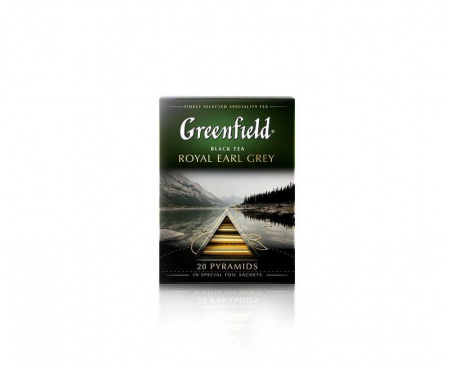 Чай черный Royal Earl Grey с бергамотом, 20 пирамидок, Greenfield