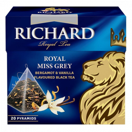 Чай Richard "Royal Miss Grey", черный с добавками, 20 пирамидок