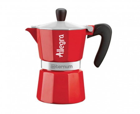 Гейзерная кофеварка ALLEGRA, на 3 чашки, красная, алюминий, Bialetti
