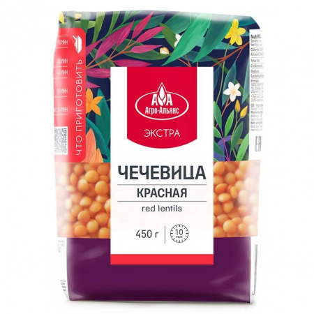 Чечевица Агро-Альянс Экстра "Красная", 450 гр