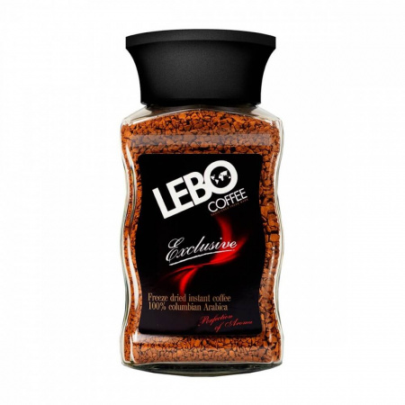 Кофе Lebo "Exclusive", растворимый, в стеклянной банке, 100 гр