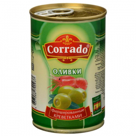 Консервы Corrado "Оливки фаршированные креветками", 300 гр