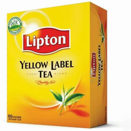Чай Lipton "Yellow Label", черный, 100 пакетиков