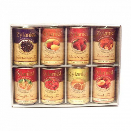 Чай Zylanica Flavoured Black Tea, Набор чёрного листового чая с фруктовыми добавками, 8 видов, 240 г