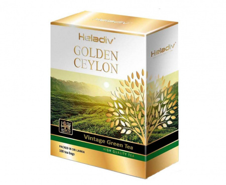 Чай черный GOLDEN CEYLON Vintage Green, 100 пакетиков, Heladiv
