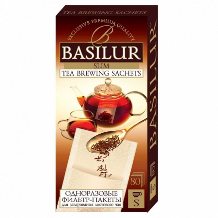 Одноразовые фильтр-пакеты для заваривания листового чая Basilur, размер S, 80 шт