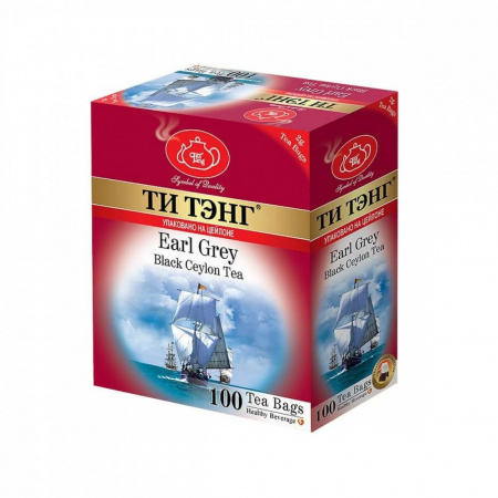 Чай Ти Тэнг "Earl Grey", черный, 100 пакетиков