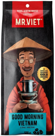 Кофе Mr. Viet "Good morning Vietnam", натуральный жареный в зернах, 500 гр