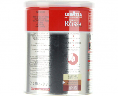 Молотый кофе Rossa, жестяная банка 250 г, Lavazza