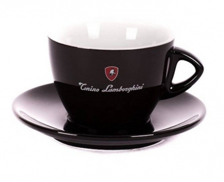 Эспрессо чашка с блюдцем, черная, Tonino Lamborghini