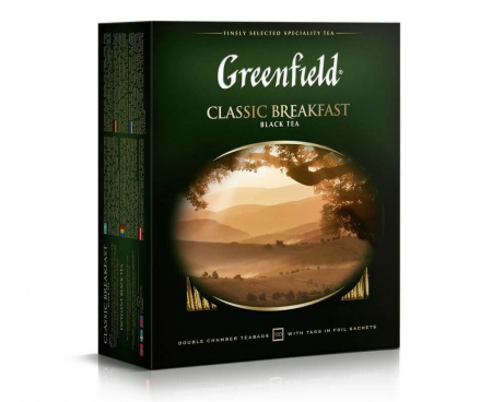 Чай черный Classic Breakfast, 100 пакетиков, Greenfield