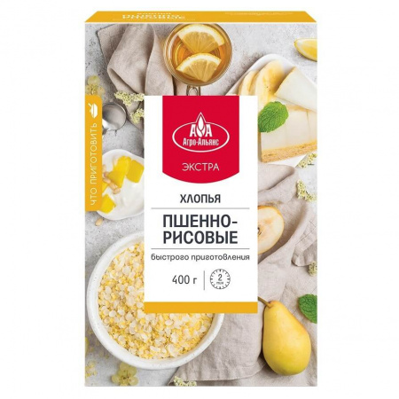 Хлопья Агро-Альянс Экстра "Пшенно-рисовые", 400 гр