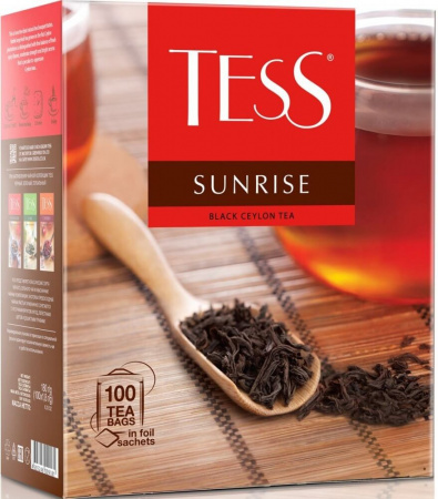 Чай Tess "Sunrise", черный, 100 пакетиков