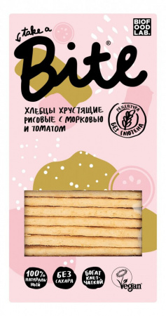 Хлебцы хрустящие Take a Bite "Рисовые с морковью и томатом", 150 гр