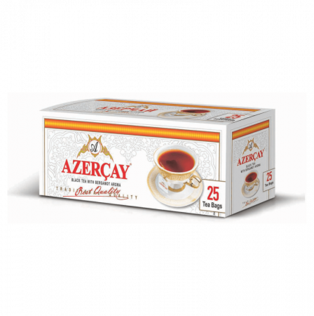 Чай Азерчай, черный с бергамотом, 25 пакетиков
