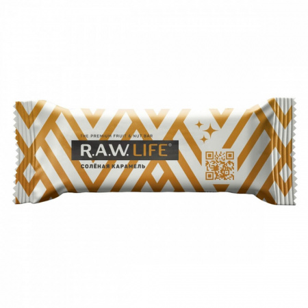 Орехово-фруктовый батончик R.A.W. Life "Соленая карамель", 47 гр