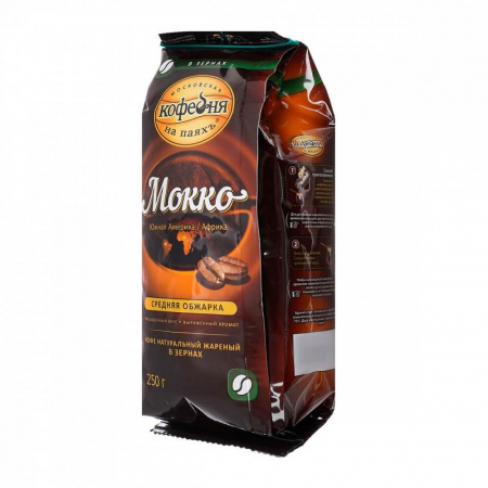Кофе Московская кофейня на паяхъ "Мокко", в зёрнах, 250 гр