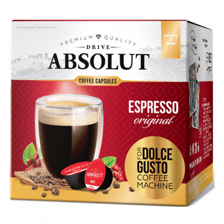 Кофе Absolut Drive "Espresso Original", в капсулах для кофемашины Dolce Gusto, 16 капсул