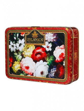 Чай Zylanica Red, Шкатулка с цветами, чёрный листовой, Super Pekoe, 100 гр