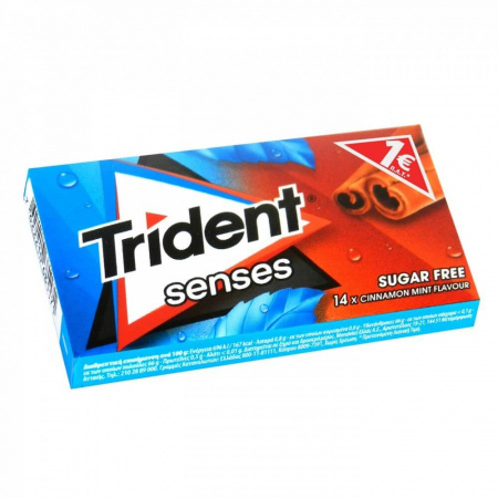 Жевательная резинка Trident senses "Вкус корицы", без сахара, 27 гр